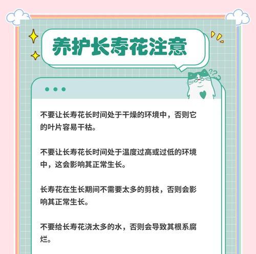 长寿花的日常护理需要注意什么？